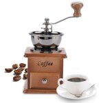Sjlerst - moulin � caf� manuel, vintage, en bois vieilli avec r�glage de l'engrenage r�glable pour la ...
