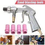 Sjqka - pistolet de sablage pneumatique sableuse d�capage + 4x c�ramique buse 4 / 5 / 6 / 7mm