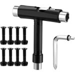 Skateboard t - tool, portable multifonction t - tool cl�, avec 8 clous de pont de skateboard et cl� allen ...