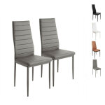 Skecten - lot de 2 chaises de salle  manger - style contemporain - l 40 x p 39 cm - gris