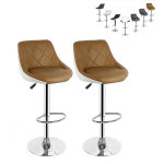 Lot de 2 tabouret de bar confortable dossier rembourré pivotantes et réglables en hauteur 59cm - 79cm, ... Lot de 2 tabouret de bar confortable dossier rembourré pivotantes et réglables en hauteur 59cm - 79cm, ...
