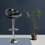 Lot de 4 tabourets de bar abs pivotant et r�glable en hauteur 55 cm - 75 cm, chaise de bar, noir