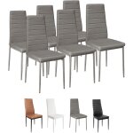 Lot de 6 chaises de salle  manger confortables en cuir silimi - gris