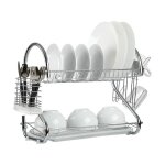 Skecten - gouttoir à vaisselle en acier chromé pour 17 assiettes, Égouttoir à couverts amovibles, plateau ... Skecten - gouttoir à vaisselle en acier chromé pour 17 assiettes, Égouttoir à couverts amovibles, plateau ...