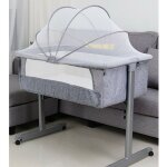 Skecten - lit b�b� cododo gris, berceau cododo b�b� avec matelas, c�t� repliable, fen�tre en filet, 0 ...