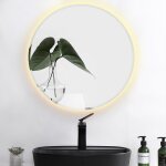 Skecten - miroir de salle de bain rond + bord biseaut� poli + anti - bu�e - 70cm