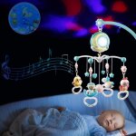 Mobile pour lit de bb musical avec lumires et musique, support, lit de bb musical rotatif avec projecteur ...