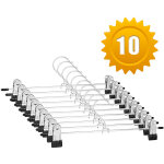 Pack de 10 cintres métalliques multi - fonction à pinces Pack de 10 cintres métalliques multi - fonction à pinces