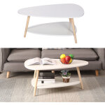 Skecten - table basse ovale scandinave - blanc laqué mat - l 90 x l 60 cm Skecten - table basse ovale scandinave - blanc laqué mat - l 90 x l 60 cm