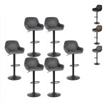 Skecten - tabouret de bar velours lot de 6, hauteur rglable, pour bar, comptoir ou cuisine, gris