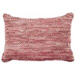 Skin - coussin en cuir tressé rose poudré 60x40 Skin - coussin en cuir tressé rose poudré 60x40