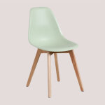 Sklum - pack de 4 chaises de salle à manger en polypropylène et bois de hêtre scand nordic céladon Sklum - pack de 4 chaises de salle à manger en polypropylène et bois de hêtre scand nordic céladon
