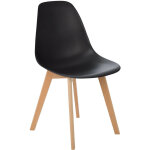 Sklum - pack de 4 chaises de salle � manger en polypropyl�ne et bois de h�tre scand nordic noir