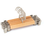 Lot de 6 cintres en bois avec pinces rita sklum marron bois naturel