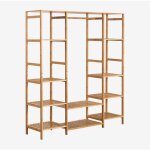 Sklum - armoire ouverte krauford avec tagres en bois de bambou