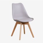Sklum - chaise de salle à manger en polypropylène et bois de hêtre nordic gris clair Sklum - chaise de salle à manger en polypropylène et bois de hêtre nordic gris clair