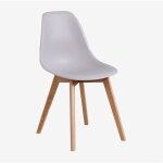 Sklum - chaise de salle à manger en polypropylène et bois de hêtre scand nordic gris clair Sklum - chaise de salle à manger en polypropylène et bois de hêtre scand nordic gris clair
