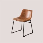 Sklum - chaise de salle à manger en similicuir ody camel vintage Sklum - chaise de salle à manger en similicuir ody camel vintage