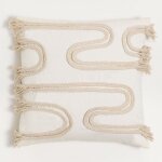 Sklum - coussin carr en coton (45x45 cm) reni beige lin