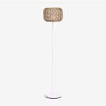 Lampadaire led sans fil ovela en fer et corde tresse sklum blanc