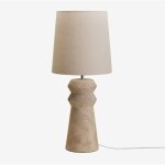 Sklum - lampe de table en céramique et lin fornia 70 cm beige crème Sklum - lampe de table en céramique et lin fornia 70 cm beige crème