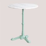 Table de bar ronde en marbre moka sklum l'�le du paradis vert �60 cm