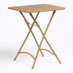 Sklum - table de cuisine carrée 60x60 cm pliable en acier janti moutarde Sklum - table de cuisine carrée 60x60 cm pliable en acier janti moutarde