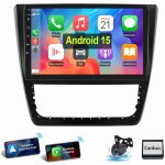 Pour skoda yeti 2008 - 2017 android 15 carplay rds autoradio gps rds wifi 4 + 64g cam