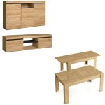 Skraut home - ensemble naturale salle � manger, meubles de salle � manger, buffet - meuble tv 140cm - ...