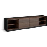 Skraut home - meuble tv, banc t�l�, grand espace de rangement, 207x37x50cm, pour les tv jusqu'� 80 , ...