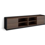 Skraut home - meuble tv, banc t�l�, grand espace de rangement, 207x37x50cm, pour les tv jusqu'� 80 , ...