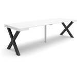 Skraut home - table console extensible, console meuble, 260, pour 12 personnes, pieds bois massif, style ...