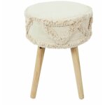Altobuy - skully - tabouret scandinave beige motifs imitation fourrure