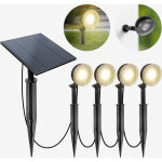 Skylantern ? lot de 4 spots led ext�rieur 400 lumens ? panneau solaire 4500 mah ? lumi�re blanche chaude ...