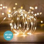 Skylantern - guirlande led argent 4m - guirlande lumineuse led 40 leds - guirlande leds pour deco chambre, ...