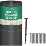 Skylantern - lot toile de paillage 50m 130g / m + 100 sardines de fixation en plastique