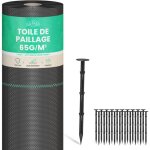 Skylantern - lot toile de paillage 50m 65g / m² + 100 sardines de fixation en plastique Skylantern - lot toile de paillage 50m 65g / m² + 100 sardines de fixation en plastique