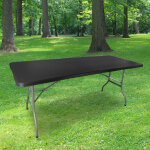 Skylantern table pliante 180 cm rectangulaire noire - table de camping pliante 6 / 8 personnes 180x74x74cm ...