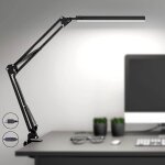 Skyleo lampe led de bureau et de lecture avec usb, bras oscillant et pince, � intensit� variable et 3 ...