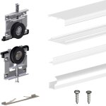 Slid'up by mantion - kit slid'up 220 aluminium blanc pour 2 portes de placard coulissantes 18 mm - rail ...