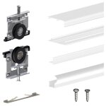 Slid'up by mantion - kit slid'up 220 aluminium blanc pour 3 portes de placard coulissantes 18 mm - rail ...