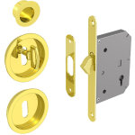 Slid'up by mantion - kit serrure � cl�s, poign�e ronde, acier finition dor�