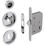 Slid'up by mantion - kit serrure � cl�s, poign�e ronde, acier finition satin�