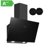 Hotte aspirante sndoas 60 cm, classe a + + , 550 m / h, 2 filtres  charbon, 3 vitesses, commande tactile, ...