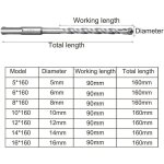 Foret béton sds , 9pcs (5 mm 16x160 mm) foret carrelage, foret coffret de mèches et burins pour un perforateur ... Foret béton sds , 9pcs (5 mm 16x160 mm) foret carrelage, foret coffret de mèches et burins pour un perforateur ...
