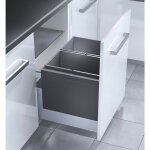 Hailo - poubelle encastrable 2 bacs pour meuble coulissant 60l (28 + 28) triple xl