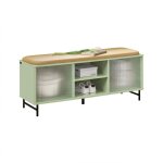 Banc de rangement  chaussure, commode  chaussure, meuble bas entre, banquette rembourr sur pieds ...