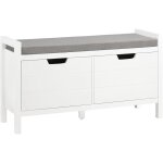 Sobuy - banc de rangement meuble bas entre avec coussin rembourr et 2 portes, meuble d'entre commode ...