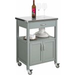 Fkw22 - hg desserte de cuisine roulante, meuble de rangement � roulettes plateau en acier inox - sobuy ...