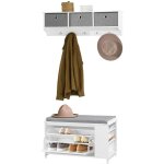 Frg282 - w + fsr105 - w meuble d'entrée ensemble portemanteau mural 3 tiroirs + banc de rangement avec ... Frg282 - w + fsr105 - w meuble d'entrée ensemble portemanteau mural 3 tiroirs + banc de rangement avec ...
